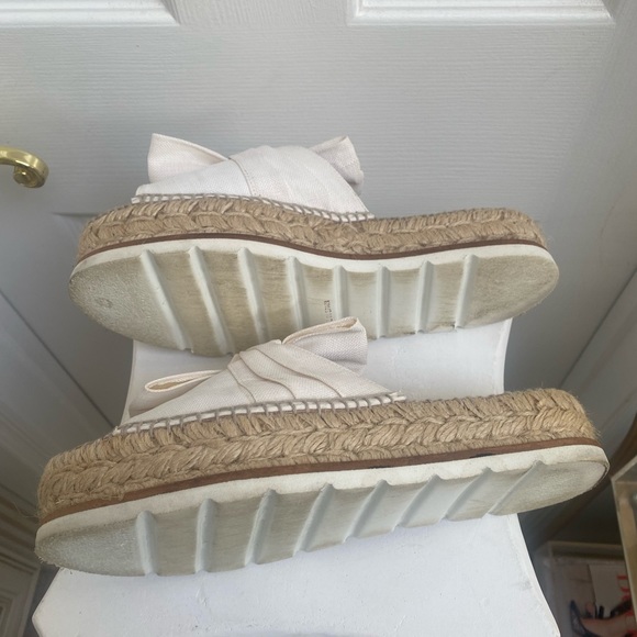 EUC Gaimo Spain Espadrille Platform Slides Linen Bow 39 - Picture 9 of 11